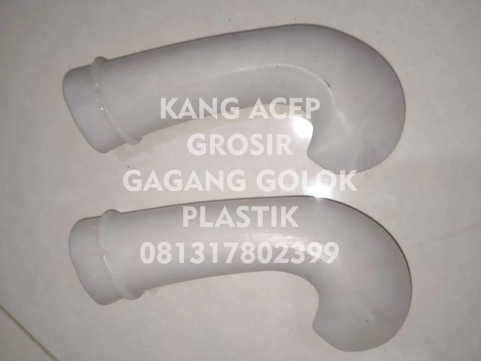 Jual Grosir Gagang Golok Plastik di Karawang Model Polos Bengkok Putih